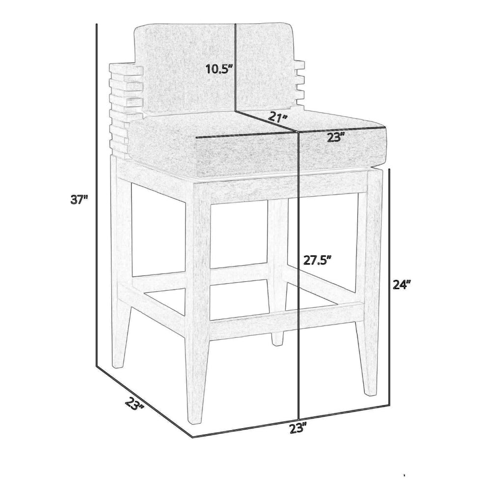 Hida 28 Inch Outdoor Patio Counter Stool Chair Taupe Olefin Cushions By Casagear Home BM314486
