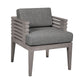 Hida 24 Inch Outdoor Patio Dining Chair, Ridged Gray Wood, Olefin Cushions By Casagear Home