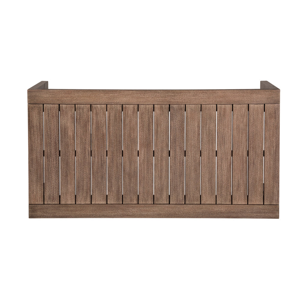 Sol 52 Inch Outdoor Coffee Table Slatted Top Weathered Eucalyptus Wood By Casagear Home BM314490