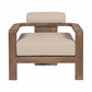 Sol 33 Inch Outdoor Patio Accent Chair Brown Wood Beige Olefin Cushions By Casagear Home BM314491