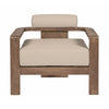 Sol 33 Inch Outdoor Patio Accent Chair Brown Wood Beige Olefin Cushions By Casagear Home BM314491