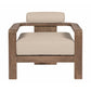 Sol 33 Inch Outdoor Patio Accent Chair Brown Wood Beige Olefin Cushions By Casagear Home BM314491