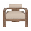 Sol 33 Inch Outdoor Patio Accent Chair Brown Wood Beige Olefin Cushions By Casagear Home BM314491