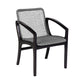 Tira 25 Inch Outdoor Patio Dining Chair, Black Eucalyptus Frame, Woven Rope By Casagear Home