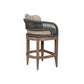 Kimi 26 Inch Outdoor Patio Counter Stool Chair Olefin and Gray Woven Rope By Casagear Home BM314497