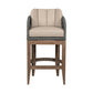 Kimi 30 Inch Outdoor Patio Barstool Chair Olefin and Gray Woven Rope By Casagear Home BM314498