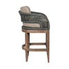 Kimi 30 Inch Outdoor Patio Barstool Chair Olefin and Gray Woven Rope By Casagear Home BM314498