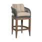 Kimi 30 Inch Outdoor Patio Barstool Chair, Olefin and Gray Woven Rope By Casagear Home