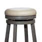 Opi 30 Inch Swivel Barstool Round Weathered Gray Faux Leather and Wood By Casagear Home BM314504