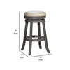 Opi 30 Inch Swivel Barstool Round Weathered Gray Faux Leather and Wood By Casagear Home BM314504