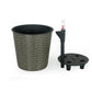 Wiki 10 Inch Self Watering Planter Intricately Hand Woven Wicker Gray By Casagear Home BM314507