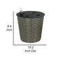 Wiki 10 Inch Self Watering Planter Intricately Hand Woven Wicker Gray By Casagear Home BM314507