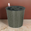 Wiki 10 Inch Self Watering Planter Intricately Hand Woven Wicker Gray By Casagear Home BM314507