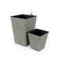 Aly 14 Inch Self Watering Planter Set of 2 Hand Woven Wicker Gray By Casagear Home BM314512