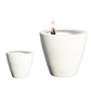 Self Watering Planter Set of 2 Tapered Round Woven Wicker White By Casagear Home BM314513