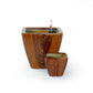 Self Watering Planter Set of 2 Square Tapered Hand Woven Wicker Brown By Casagear Home BM314515