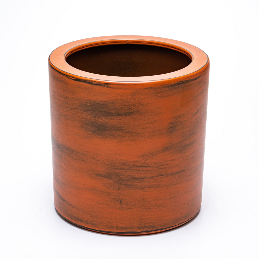 8 Inch Self Watering Planter Painted Plastic Body Round Top Warm Brown By Casagear Home BM314516