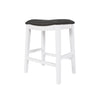 Ani 25 Inch Counter Stool Set of 2 Gray Faux Leather Saddle Seat White By Casagear Home BM314523