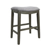 Ani 25 Inch Counter Stool Set of 2 Soft Faux Leather Saddle Seat Gray By Casagear Home BM314524