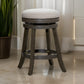 Opi 24 Inch Swivel Counter Stool Charcoal Cushioned Seat Weathered Gray By Casagear Home BM314526