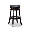 Opi 30 Inch Swivel Barstool Round Black Bonded Leather Espresso Brown By Casagear Home BM314528