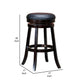 Opi 30 Inch Swivel Barstool Round Black Bonded Leather Espresso Brown By Casagear Home BM314528