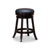 Opi 24 Inch Swivel Counter Stool Black Bonded Leather Espresso Brown Wood By Casagear Home BM314530