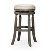 Opi 30 Inch Swivel Barstool Weathered Gray French Beige Bonded Leather By Casagear Home BM314533