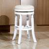 Opi 30 Inch Swivel Barstool Beige Polyester White Solid Wood Finish By Casagear Home BM314537