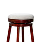 Opi 30 Inch Swivel Barstool Beige Polyester Cherry Brown Solid Wood By Casagear Home BM314538