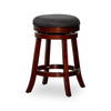 Opi 24 Inch Swivel Counter Stool Dark Gray Fabric Cherry Brown Solid Wood By Casagear Home BM314541