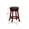 Opi 24 Inch Swivel Counter Stool Dark Gray Fabric Cherry Brown Solid Wood By Casagear Home BM314541