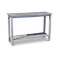 48 Inch Console Table 2 Shelves Slatted Design Eucalyptus Silver Gray By Casagear Home BM314543