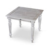 35 Inch Side End Table Square Slatted Top Multi Step Silver Gray Finish By Casagear Home BM314544