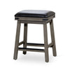 Nio 24 Inch Counter Stool Saddle Black Bonded Leather Weathered Gray By Casagear Home BM314545