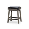 Nio 24 Inch Counter Stool Saddle Black Bonded Leather Weathered Gray By Casagear Home BM314545