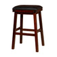 Nio 30 Inch Barstool Black Bonded Leather Seat Espresso Brown Solid Wood By Casagear Home BM314547