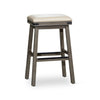 Nio 30 Inch Barstool Cushioned Bonded Leather Weathered Gray Solid Wood By Casagear Home BM314548