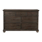 Carny 60 Inch Wide Dresser 7 Drawers Bronze Handles Brushed Brown Wood By Casagear Home BM314549