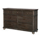 Carny 60 Inch Wide Dresser 7 Drawers Bronze Handles Brushed Brown Wood By Casagear Home BM314549