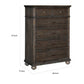 Carny 51 Inch Tall Dresser Chest 5 Drawers Bronze Handles Brushed Brown By Casagear Home BM314550