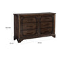 Amey 61 Inch Wide Dresser 6 Drawers with Bar Handles Rustic Brown Wood By Casagear Home BM314552