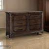 Amey 61 Inch Wide Dresser 6 Drawers with Bar Handles Rustic Brown Wood By Casagear Home BM314552