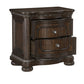 Joni 31 Inch Nightstand Bow Front 2 Drawers USB Port Dark Cherry Brown By Casagear Home BM314554