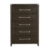 Bery 54 Inch Tall Dresser Chest 5 Drawers Metal Handles Dark Brown By Casagear Home BM314557