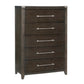 Bery 54 Inch Tall Dresser Chest 5 Drawers Metal Handles Dark Brown By Casagear Home BM314557