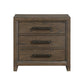 Wyn 27 Inch Nightstand 3 Drawers Nickel Handles Brushed Walnut Brown By Casagear Home BM314561