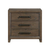 Wyn 27 Inch Nightstand 3 Drawers Nickel Handles Brushed Walnut Brown By Casagear Home BM314561