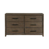 Wyn 62 Inch Wide Dresser 6 Drawers Nickel Handles Brushed Walnut Brown By Casagear Home BM314562