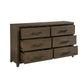 Wyn 62 Inch Wide Dresser 6 Drawers Nickel Handles Brushed Walnut Brown By Casagear Home BM314562